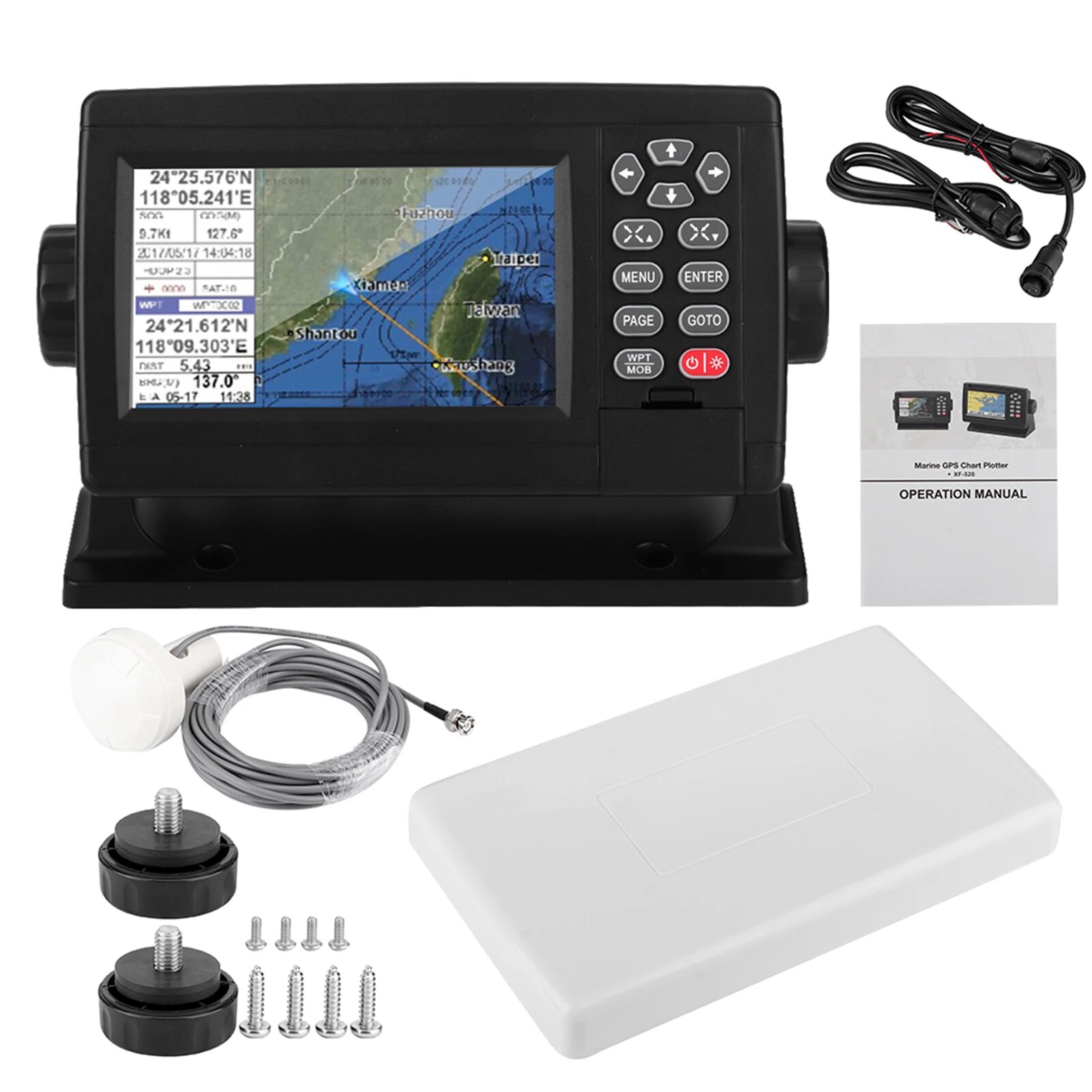Xinuo XF-520 ؾ  GPS ׺, ÷ LCD ÷,   Ŵ Ʈ Ʈ ÷, GPS ׺̼, 5 ġ